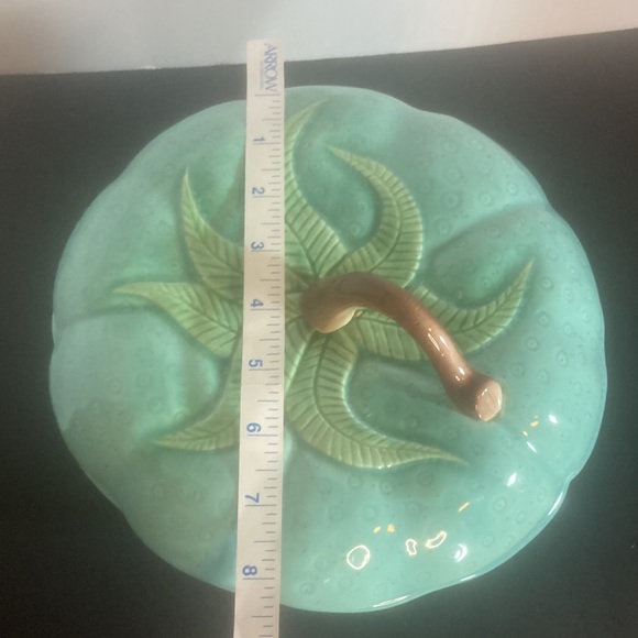 California Pottery teal covered dish vintage mid century - Picture 9 of 9